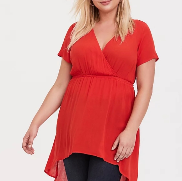 NWOT Torrid (itm 3) Orange hi-low Blouse Size 4 - Picture 10 of 10